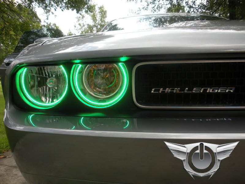 Oracle 08-14 Dodge Challenger LED Projector Headlight Halo Kit - Green