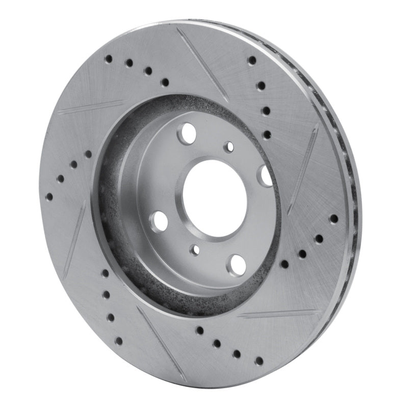 R1 04-06 Scion XA Front Left Drilled & Slotted Silver Brake Rotor