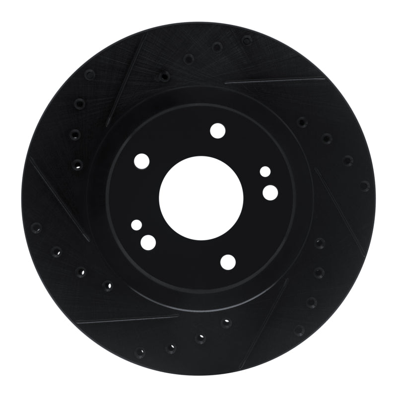R1 91-93 Dodge STEALTH Front Left Drilled & Slotted Black Brake Rotor