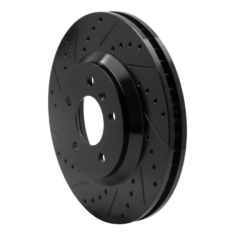 R1 06-16 Buick Lucerne Front Left Drilled & Slotted Black Brake Rotor
