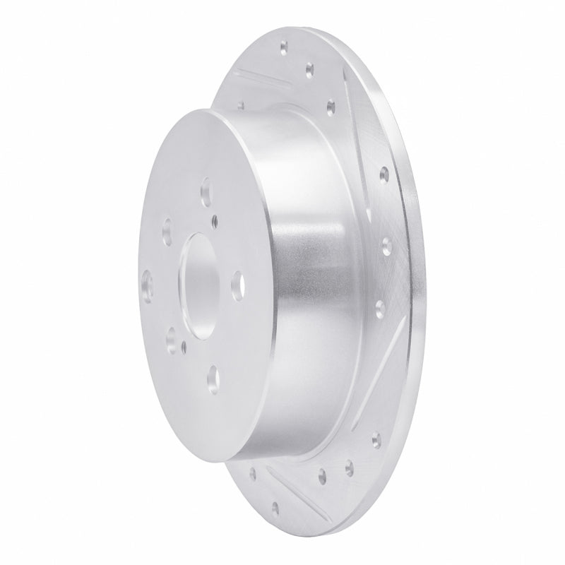 R1 00-10 Pontiac Vibe Rear Right Drilled & Slotted Silver Brake Rotor