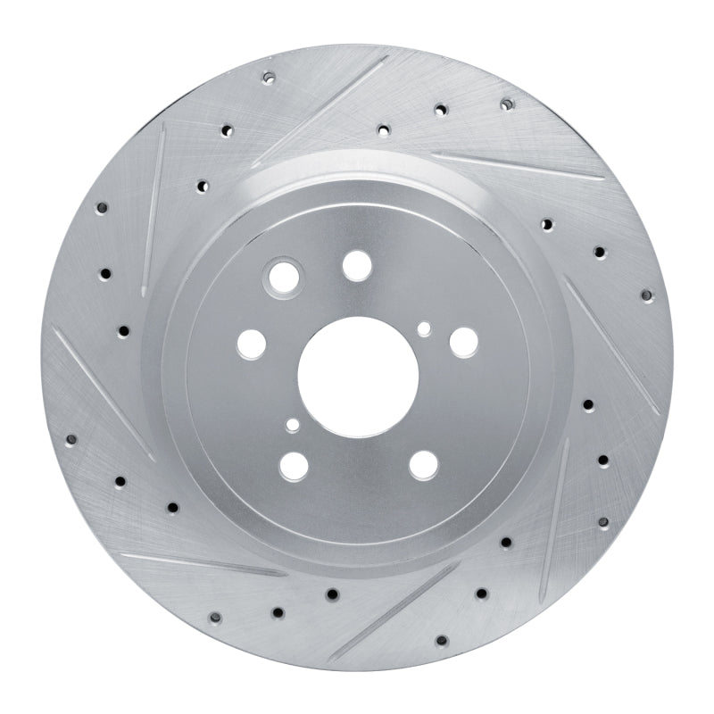 R1 08-14 Lexus IS F Rear Left Drilled & Slotted Silver Brake Rotor