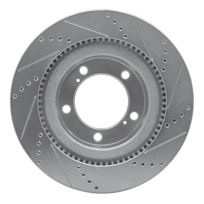 R1 17-21 Toyota Land Cruiser Front Left Drilled & Slotted Silver Brake Rotor
