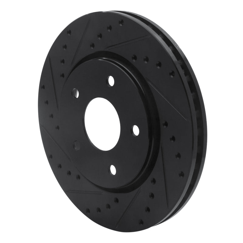 R1 08-16 Chrysler Town & Country Front Left Drilled & Slotted Black Brake Rotor