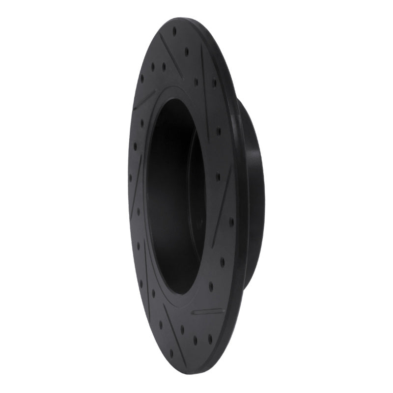 R1 04-06 Nissan Sentra Rear Left Drilled & Slotted Black Brake Rotor