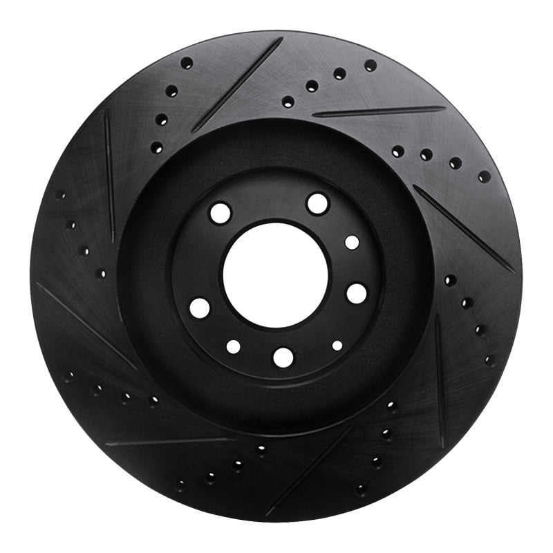 R1 04-11 Mazda RX-8 Front Right Drilled & Slotted Black Brake Rotor