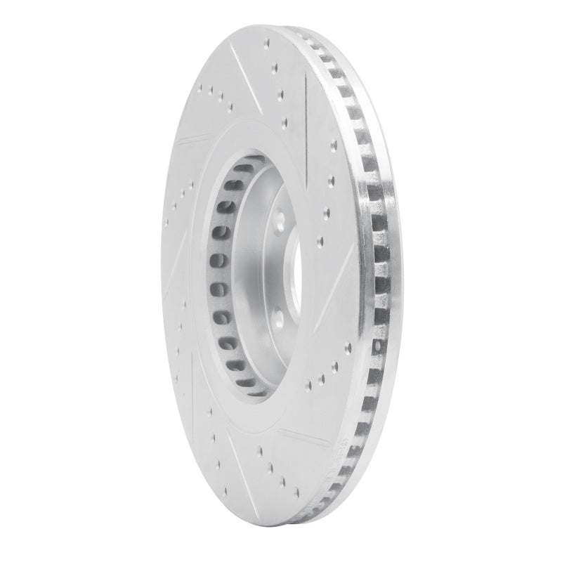 R1 16-25 Mazda CX-5 Front Left Drilled & Slotted Silver Brake Rotor