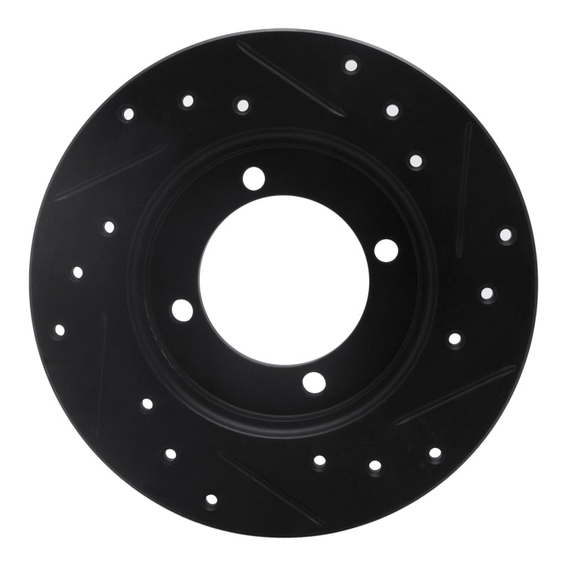 R1 88-93 Ford Festiva Front Left Drilled & Slotted Black Brake Rotor