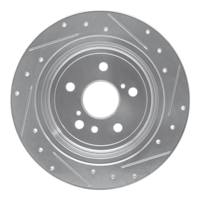 R1 04-10 Toyota SIENNA Rear Left Drilled & Slotted Silver Brake Rotor