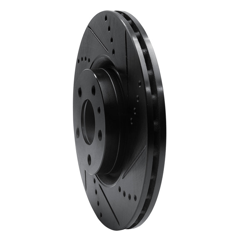 R1 91-20 Alfa Romeo 164 Front Right Drilled & Slotted Black Brake Rotor