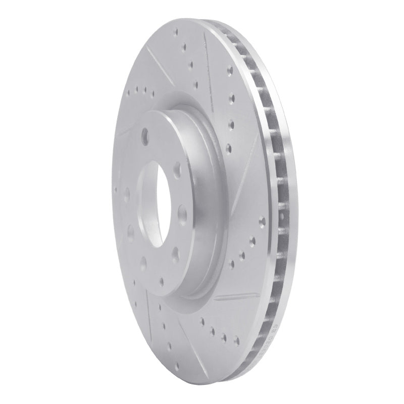 R1 04-08 Mazda RX-8 Front Right Drilled & Slotted Silver Brake Rotor