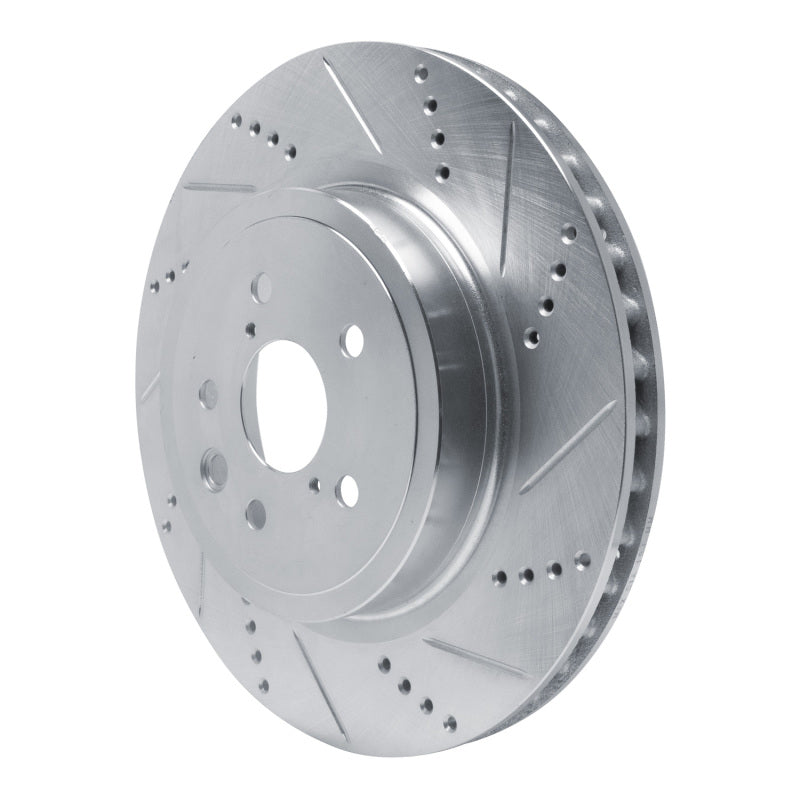 R1 15-22 Lexus GS F Right Rear Drilled & Slotted Silver Brake Rotor