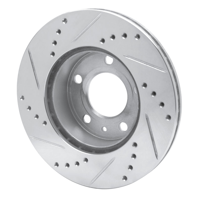 R1 82-90 Volvo 760 Series Front Right Drilled & Slotted Silver Brake Rotor
