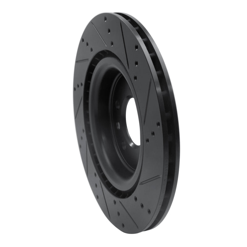 R1 14-24 Land Rover Range Rover Sport Rear Left Drilled & Slotted Black Brake Rotor