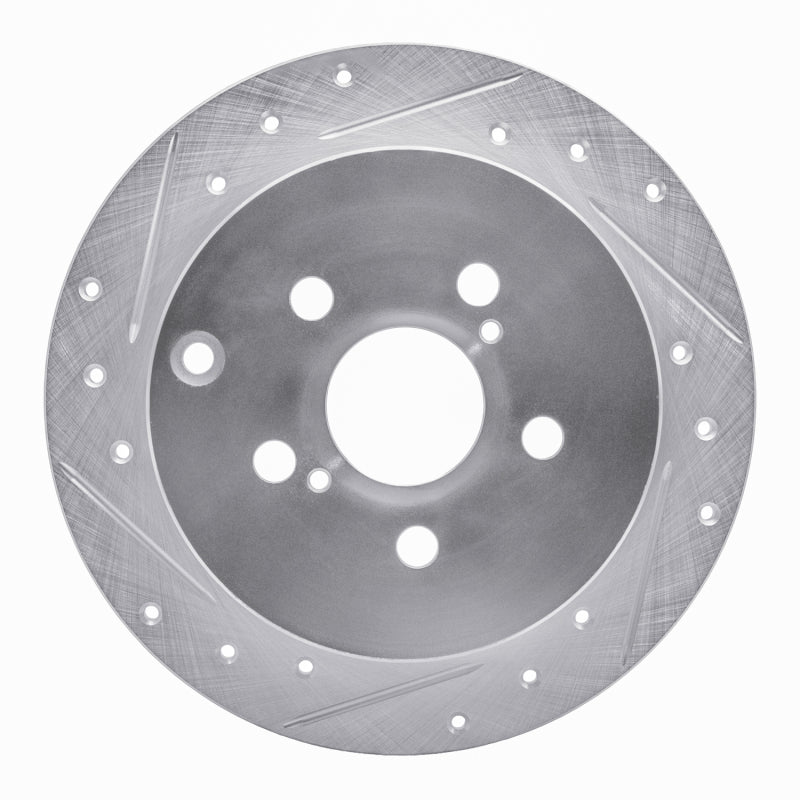 R1 00-10 Pontiac Vibe Rear Left Drilled & Slotted Silver Brake Rotor
