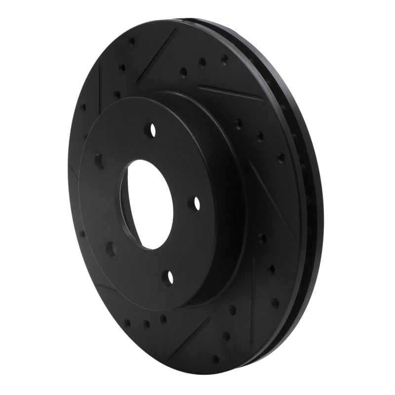 R1 78-81 Pontiac Firebird Rear Left Drilled & Slotted Black Brake Rotor