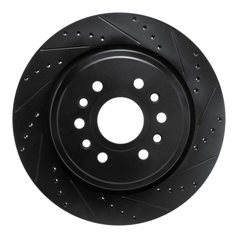 R1 21-25 Jeep Grand Wagoneer L Rear Right Drilled & Slotted Black Brake Rotor