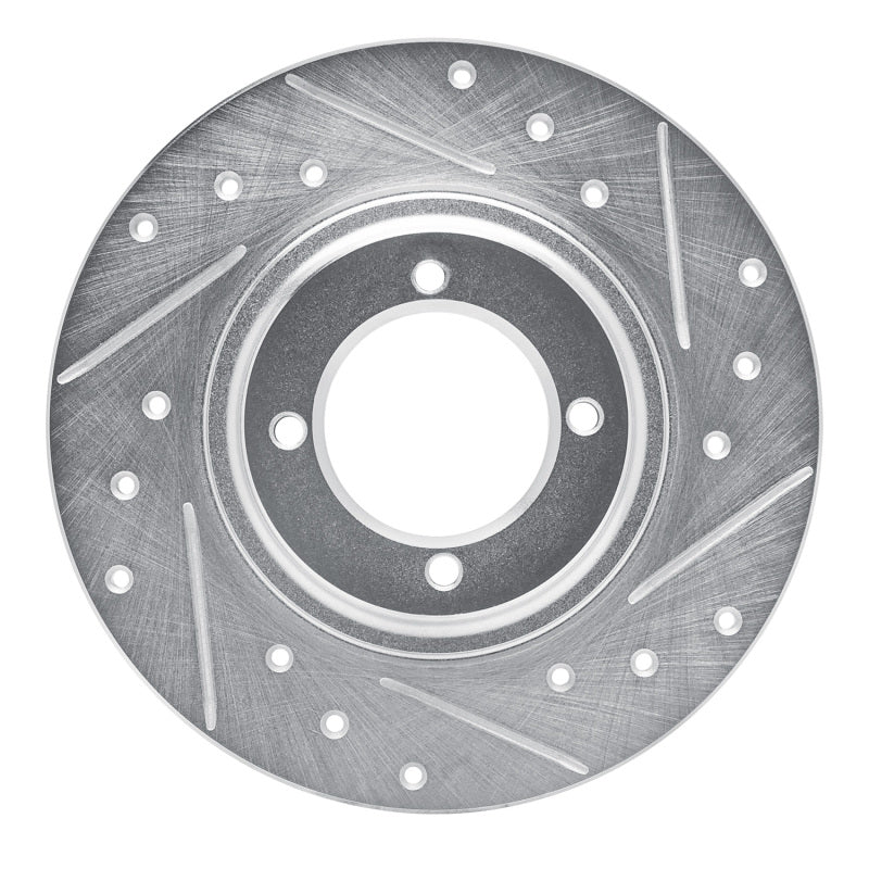 R1 81-84 Toyota Starlet Front Right Drilled & Slotted Silver Brake Rotor