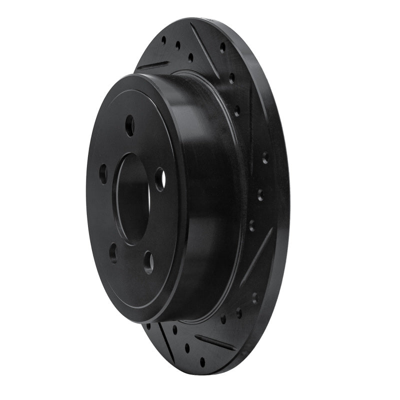 R1 03-07 Jeep TJ (Canada - See Wrangler for US) Rear Right Drilled & Slotted Black Brake Rotor