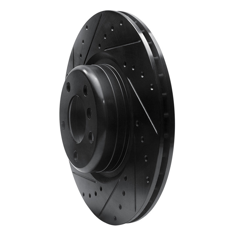 R1 12-20 BMW M240I Coupe & Convertible Rear Left Drilled & Slotted Black Brake Rotor