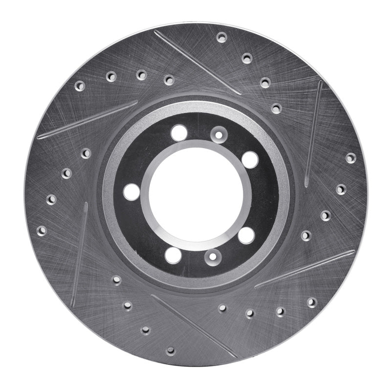 R1 81-89 Alfa Romeo GTV-6 Front Right Drilled & Slotted Silver Brake Rotor