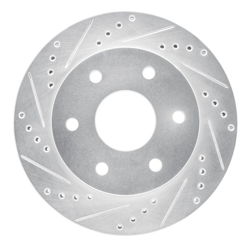 R1 93-98 Toyota T100 Front Left Drilled & Slotted Silver Brake Rotor