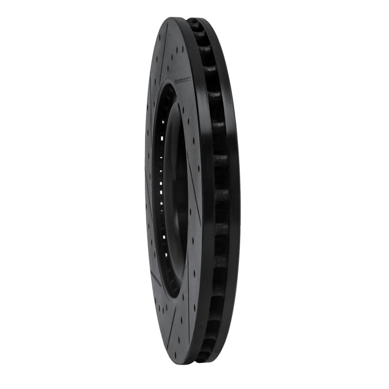 R1 13-19 Mercedes-Benz GLS350 Front Right Drilled & Slotted Black Brake Rotor