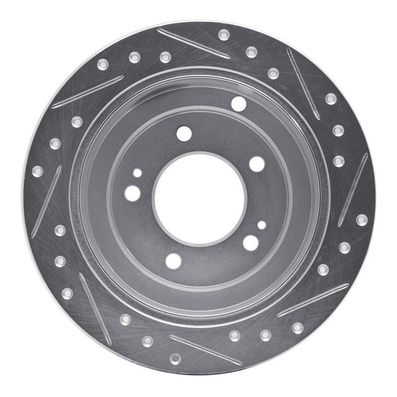 R1 04-06 Kia AMANTI Rear Left Drilled & Slotted Silver Brake Rotor