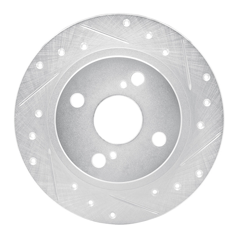 R1 87-92 Chevrolet Nova Rear Right Drilled & Slotted Silver Brake Rotor