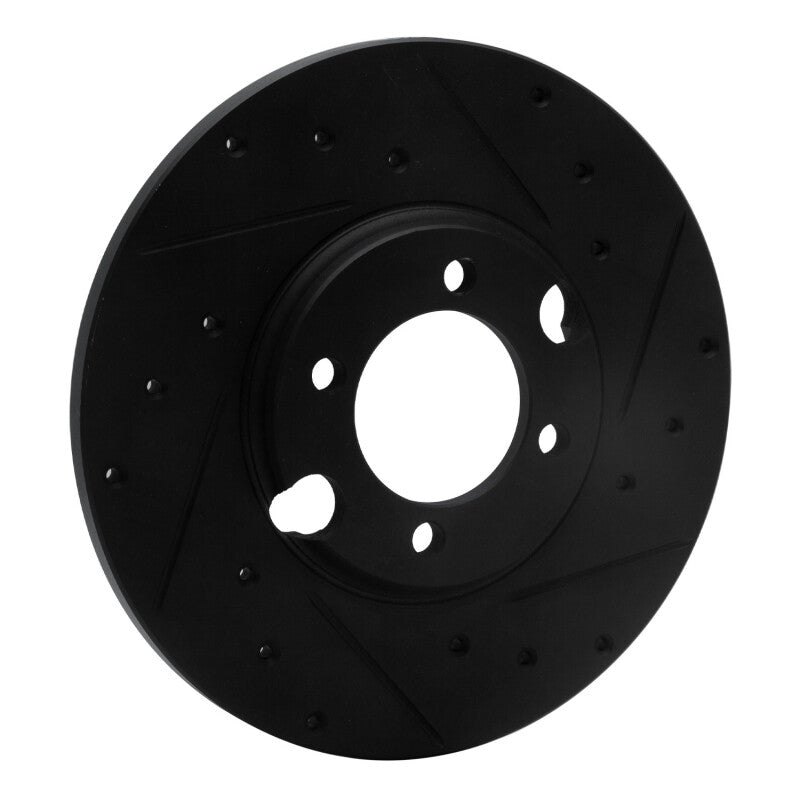 R1 83-93 Jaguar XJRS Rear Right Drilled & Slotted Black Brake Rotor