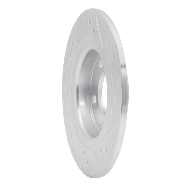 R1 14-21 Mazda 6 Rear Left Drilled & Slotted Silver Brake Rotor