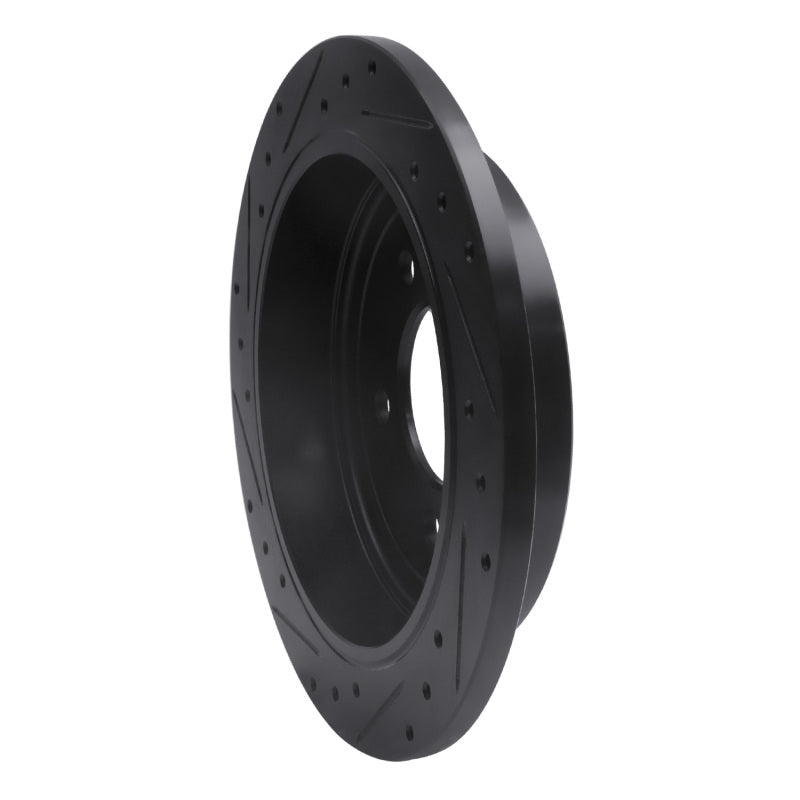 R1 97-04 Ford F-150 RWD Rear Right Drilled & Slotted Black Brake Rotor