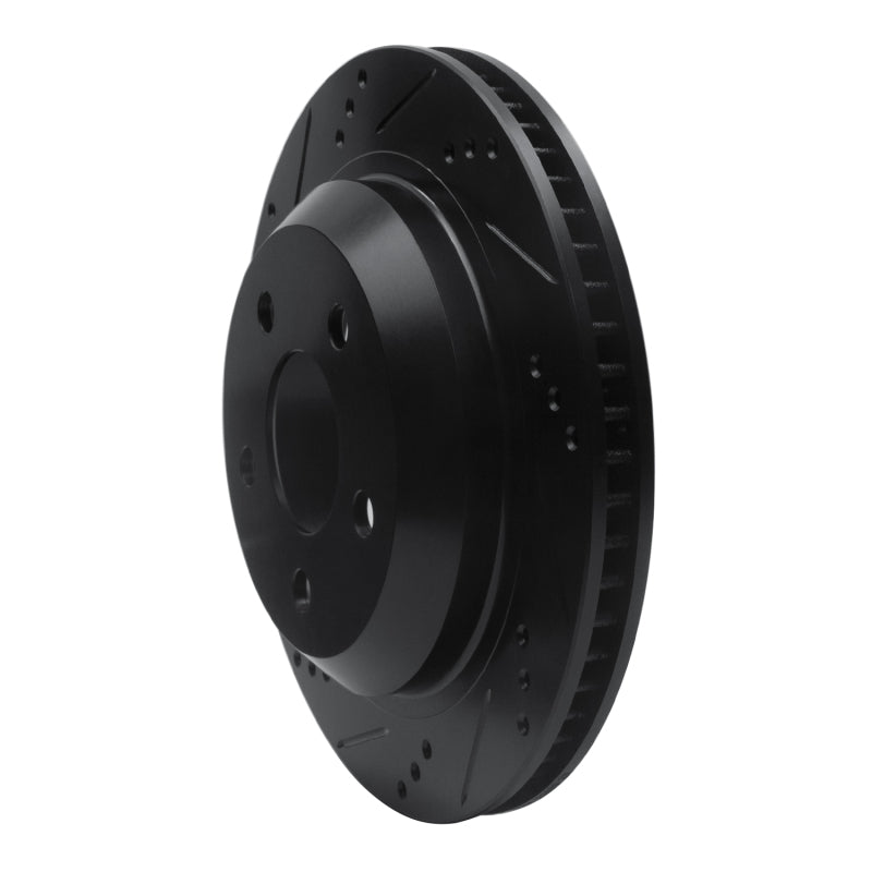 R1 98-02 Chevrolet Camaro Rear Left Drilled & Slotted Black Brake Rotor