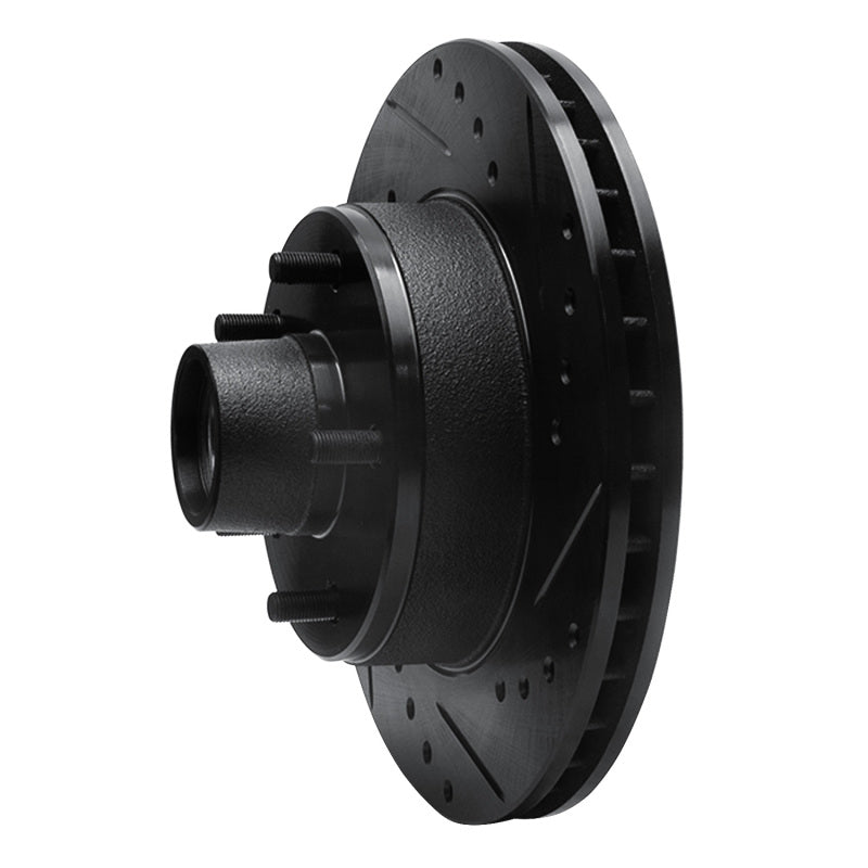 R1 78-90 Buick LeSabre Front Right Drilled & Slotted Black Brake Rotor