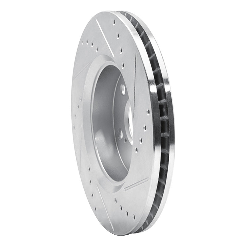 R1 18-22 Toyota C-HR Front Left Drilled & Slotted Silver Brake Rotor