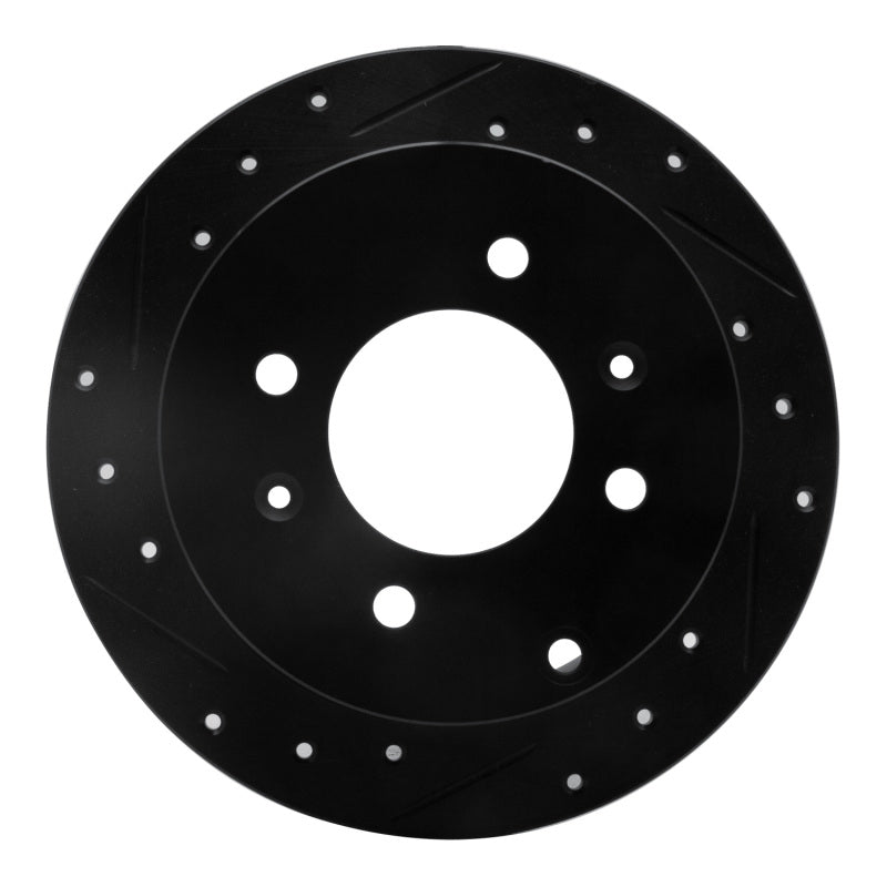 R1 99-06 Hyundai Sonata Rear Left Drilled & Slotted Black Brake Rotor