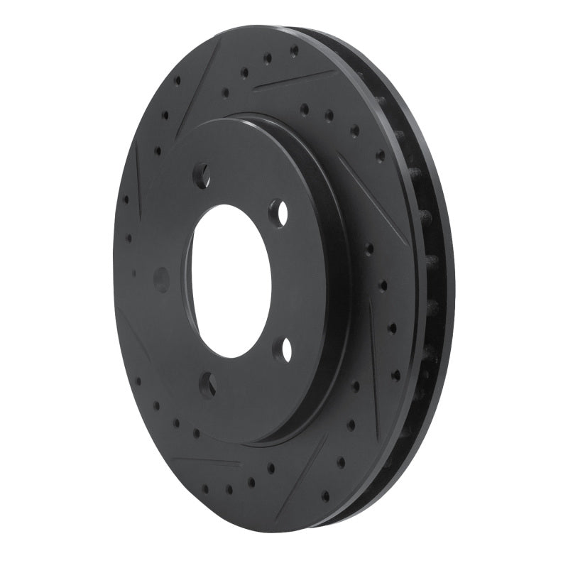 R1 97-02 Ford Expedition Front Left Drilled & Slotted Black Brake Rotor