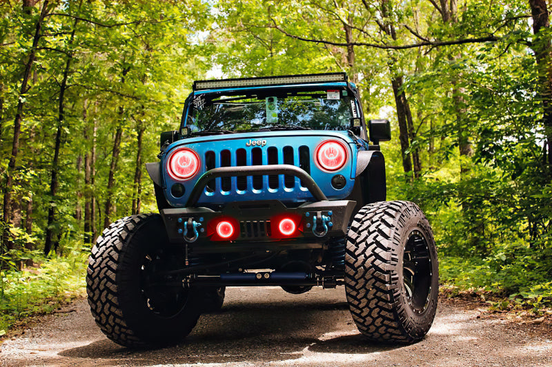 Oracle 07-17 Jeep Wrangler LED Fog Light Halo Kit - Red