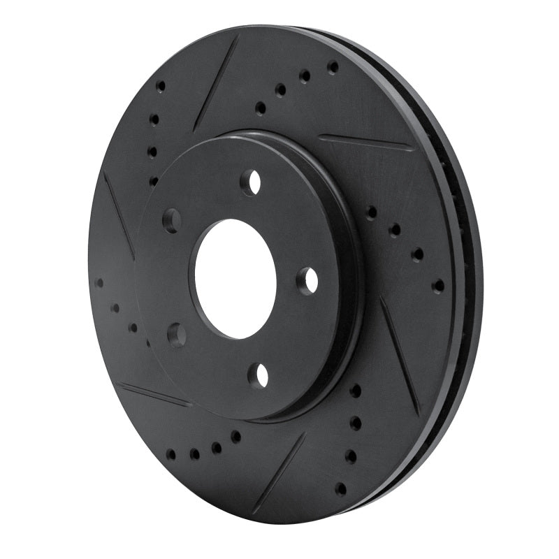 R1 06-11 Chevrolet HHR Front Left Drilled & Slotted Black Brake Rotor