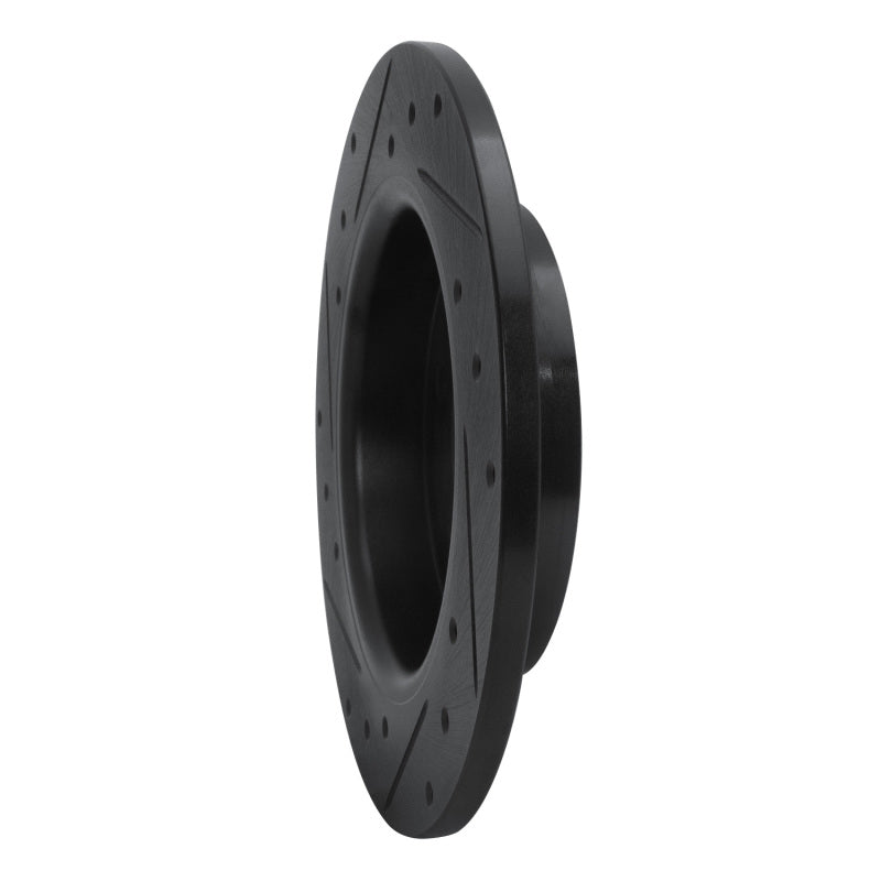 R1 04-13 Mazda 3 Rear Right Drilled & Slotted Black Brake Rotor