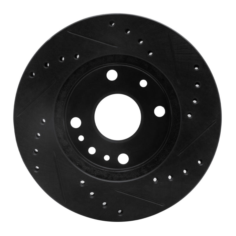 R1 94-02 Ford ASPIRE Front Left Drilled & Slotted Black Brake Rotor