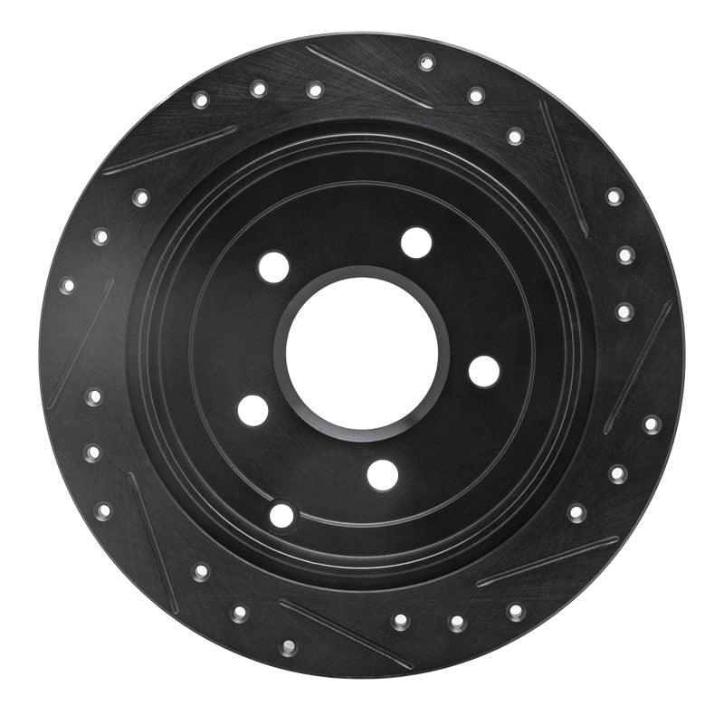 R1 01-07 Buick Rendezvous Rear Left Drilled & Slotted Black Brake Rotor