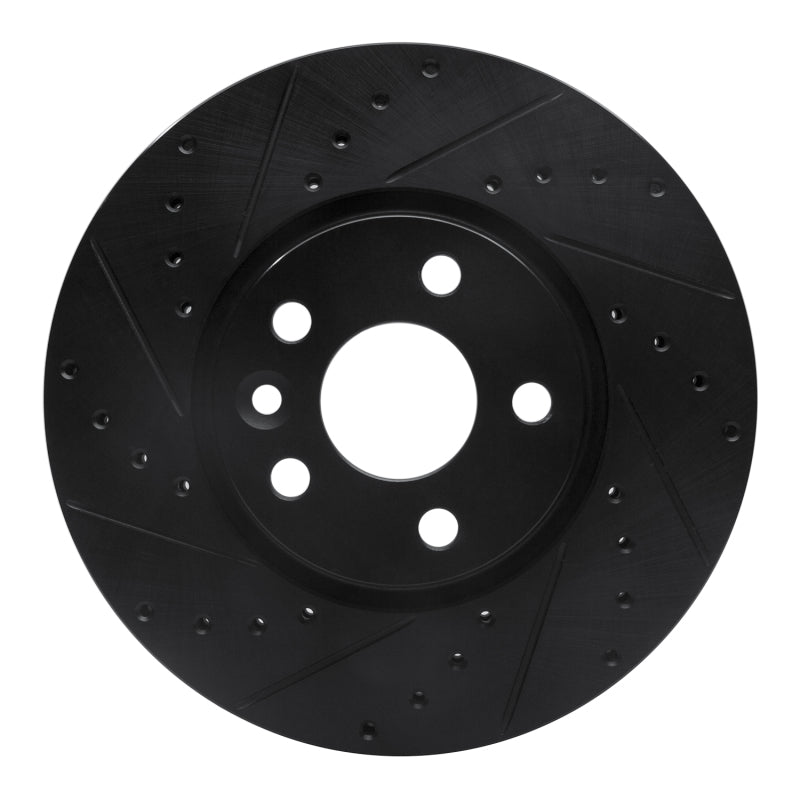 R1 07-18 Land Rover Range Rover Evoque Front Left Drilled & Slotted Black Brake Rotor