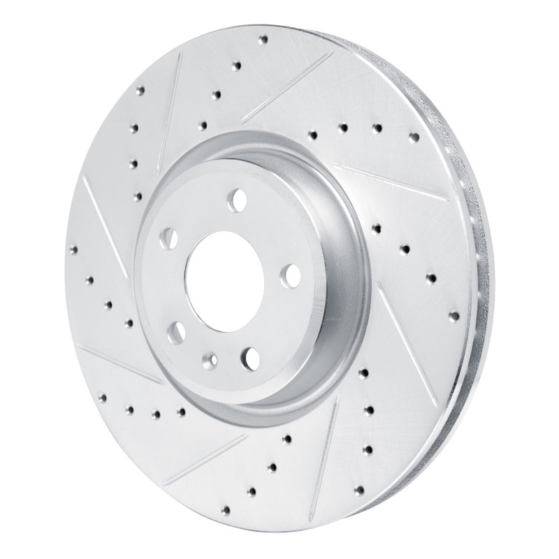 R1 18-25 Audi S5 Front Left Drilled & Slotted Silver Brake Rotor