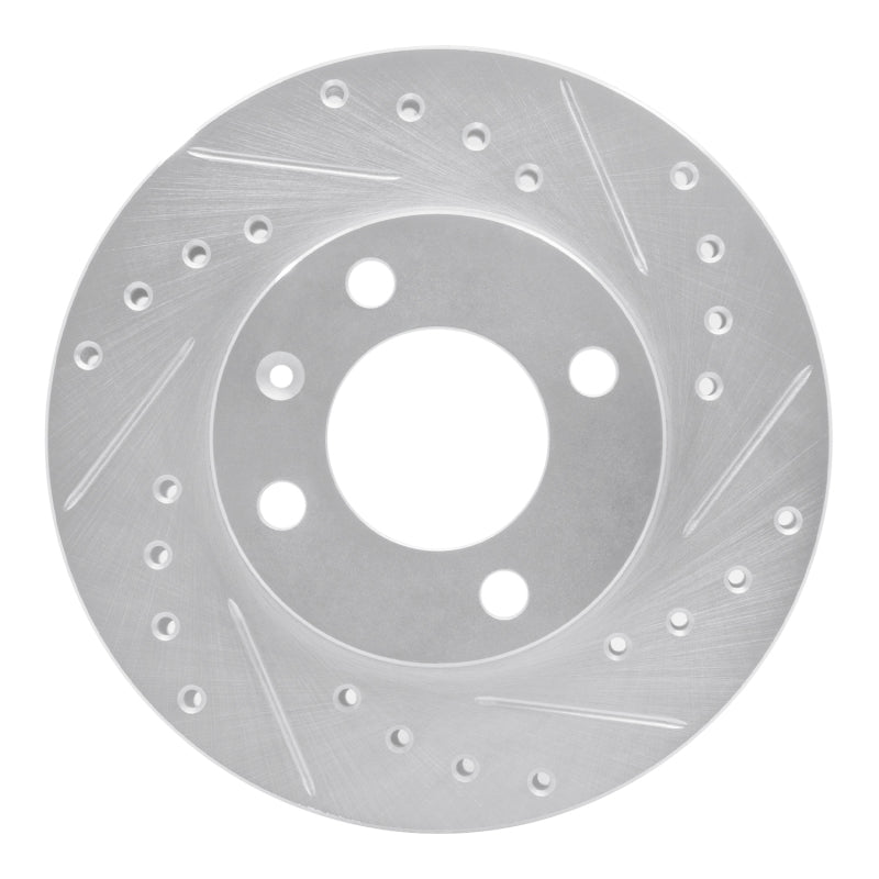 R1 80-08 Audi 4000 Front Right Drilled & Slotted Silver Brake Rotor