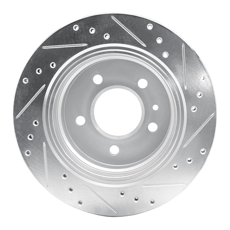 R1 88-94 BMW 740I Rear Left Drilled & Slotted Silver Brake Rotor