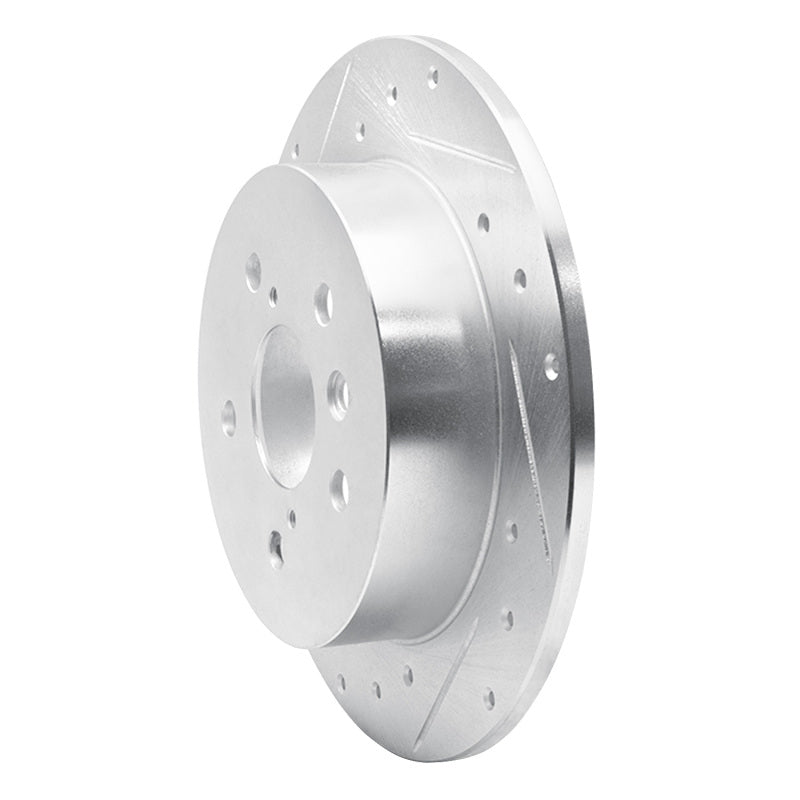 R1 18-24 Toyota Camry Rear Left Drilled & Slotted Silver Brake Rotor