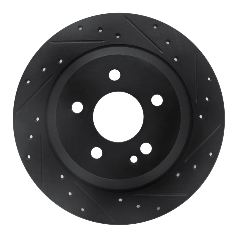 R1 16-23 Mercedes-Benz Viano (Mexico) Rear Right Drilled & Slotted Black Brake Rotor