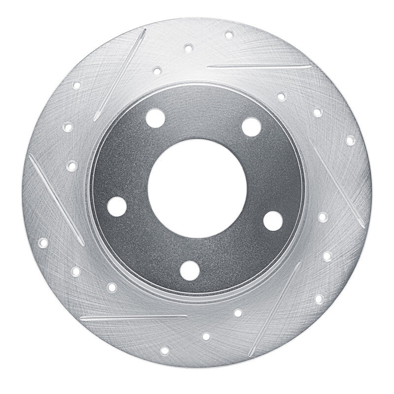 R1 20-25 Nissan SENTRA Rear Left Drilled & Slotted Silver Brake Rotor