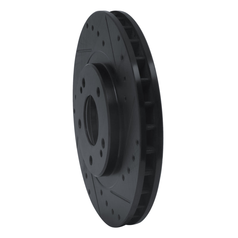 R1 91-93 Dodge STEALTH Front Right Drilled & Slotted Black Brake Rotor